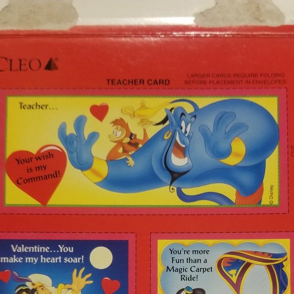 17 vtg Disney valentines- Aladdin, Cinderella, Mickey - Picture 9 of 12